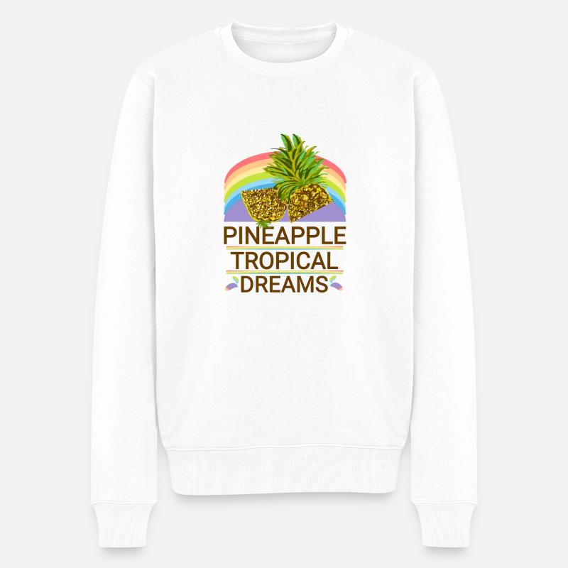Arc-en-ciel d'ananas - Pull Premium bio Homme - blanc