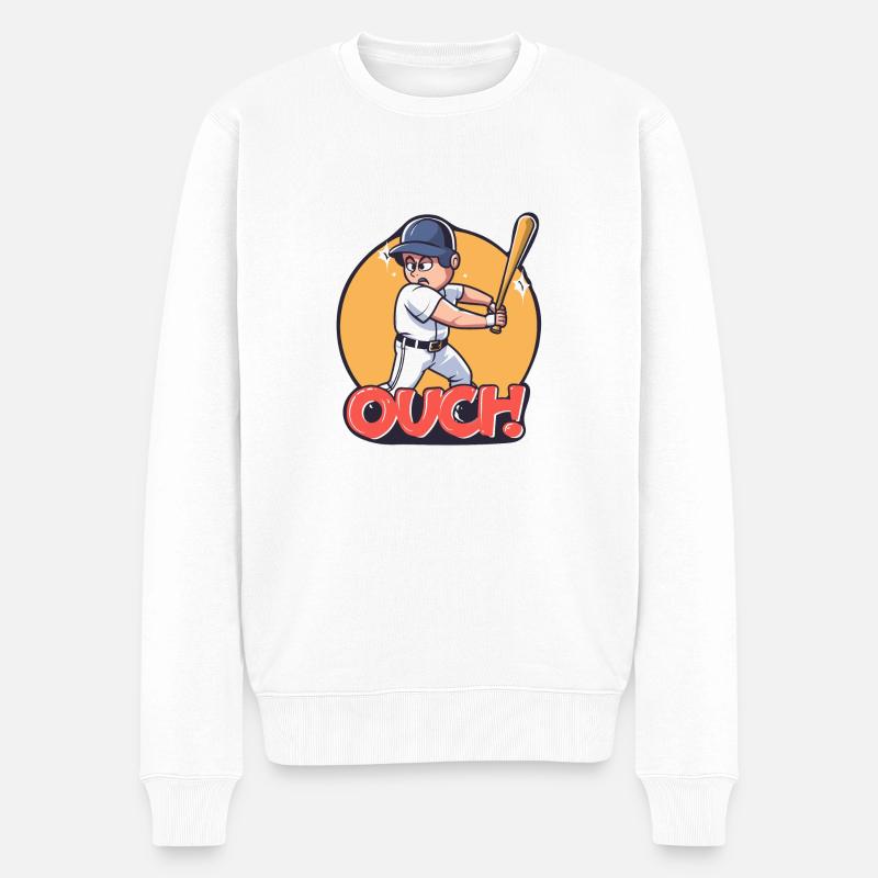 BASEBALL - Männer Premium Bio Pullover - Weiß
