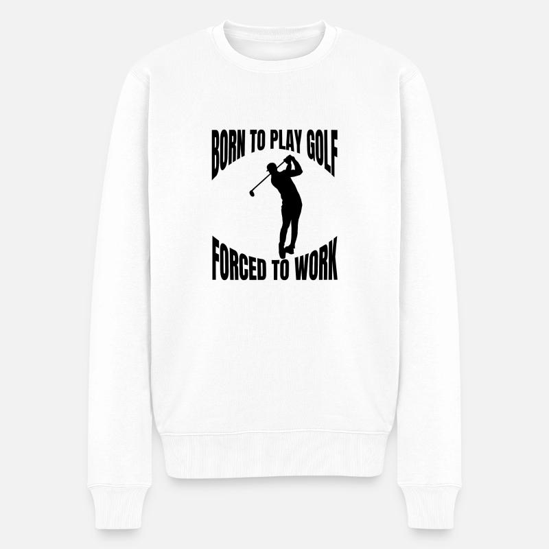 Golfspieler Golfsport Golf Golfplatz Golfverein - Männer Premium Bio Pullover - Weiß