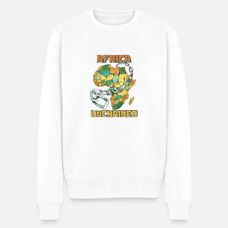 Africa Unchained - Männer Premium Bio Pullover - Weiß