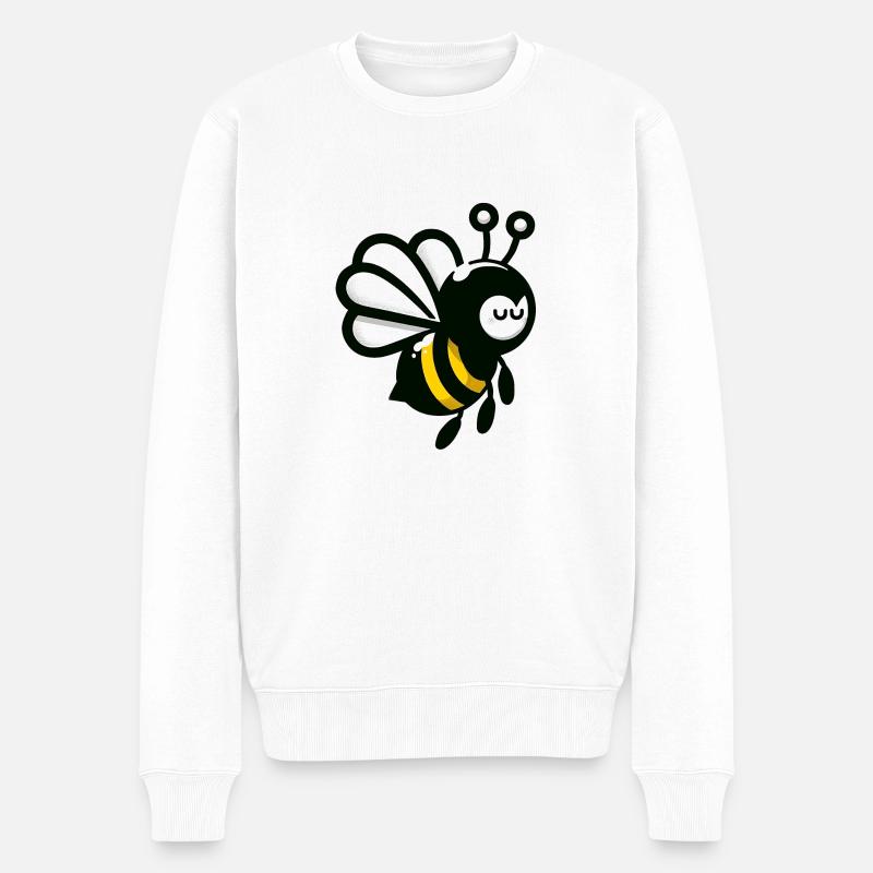 Bee Mine, Valentine - Männer Premium Bio Pullover - Weiß