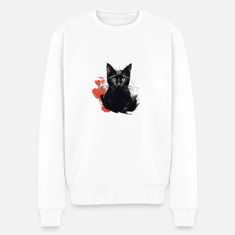 Chats noirs - Pull Premium bio Homme - blanc