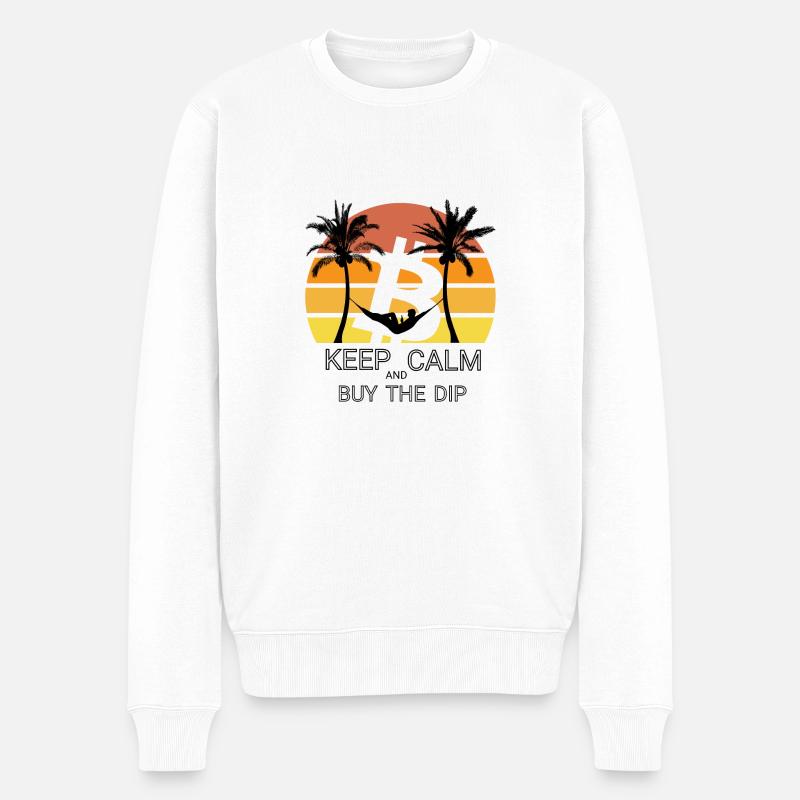 RUHE BEWAHREN BITCOIN KAUFEN - Männer Premium Bio Pullover - Weiß