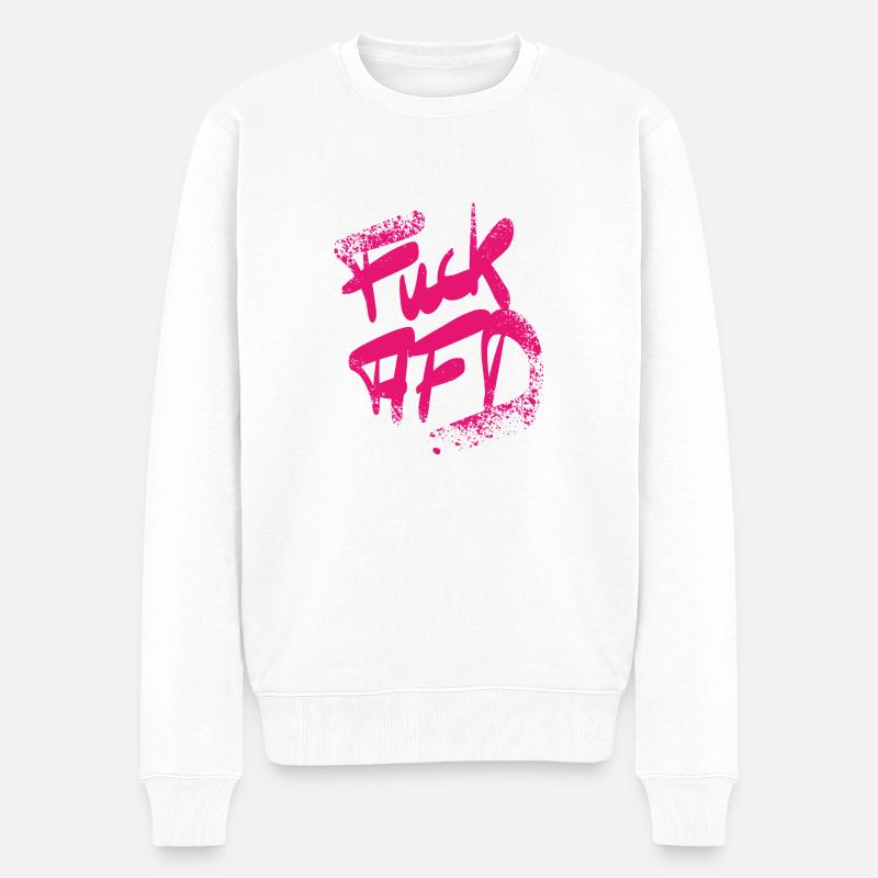 FCK AFD moucheté rose - Pull Premium bio Homme - blanc