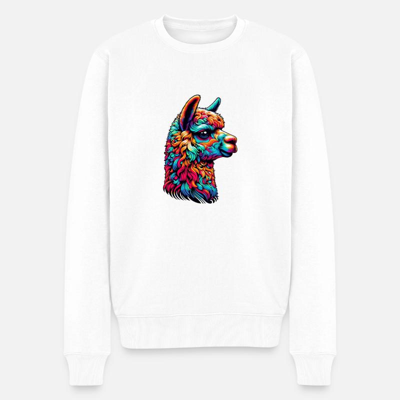 Alpakaim - Männer Premium Bio Pullover - Weiß