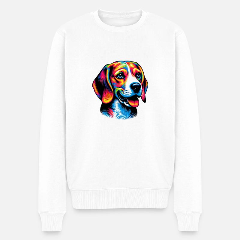 Beagle Hund - Männer Premium Bio Pullover - Weiß