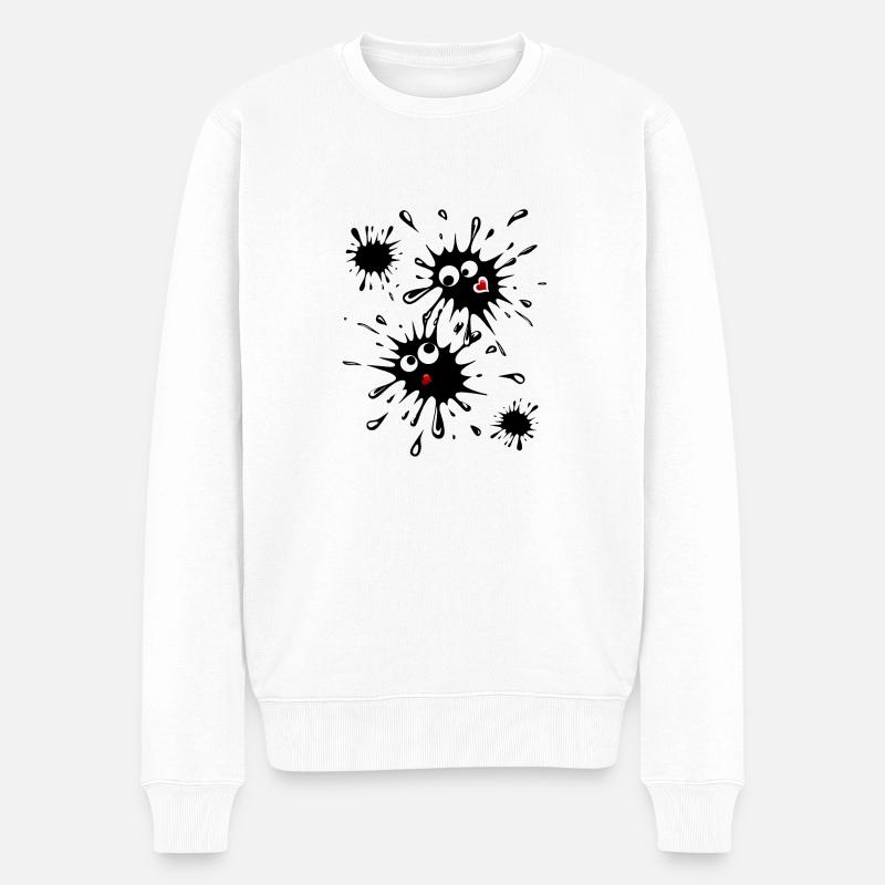 Klecks Paar - Männer Premium Bio Pullover - Weiß