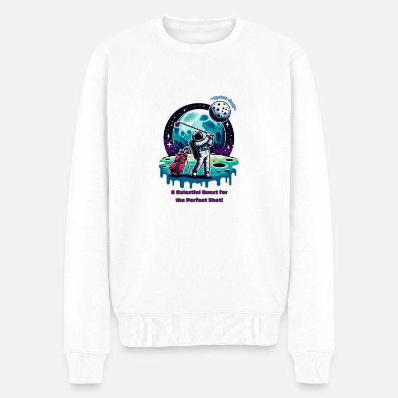 Space Golf - Männer Premium Bio Pullover - Weiß