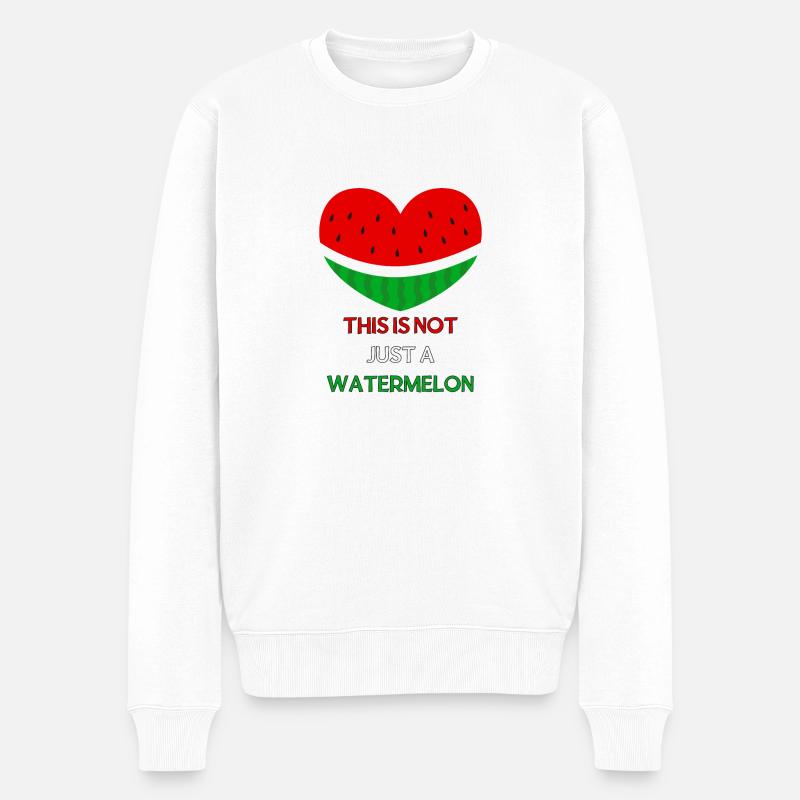 This is not a Watermelon, Palästina, Palestine - Männer Premium Bio Pullover - Weiß