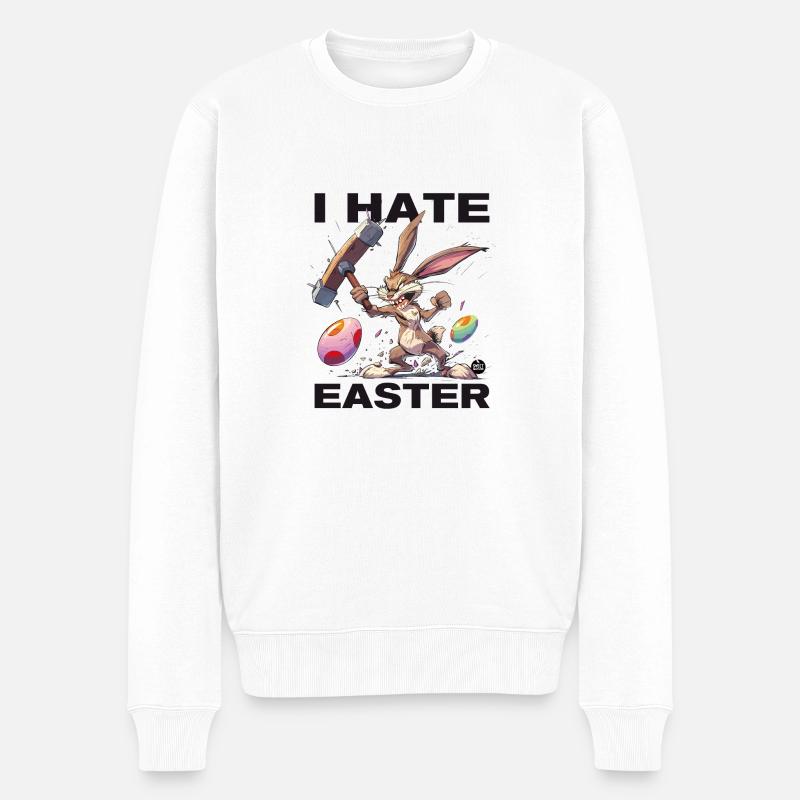Ich HASSE Ostern! - Männer Premium Bio Pullover - Weiß
