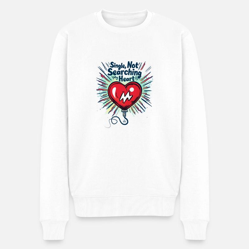 Célibataire! Pas de recherche - Pull Premium bio Homme - blanc