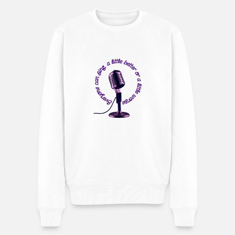 Singen kann jeder - Männer Premium Bio Pullover - Weiß