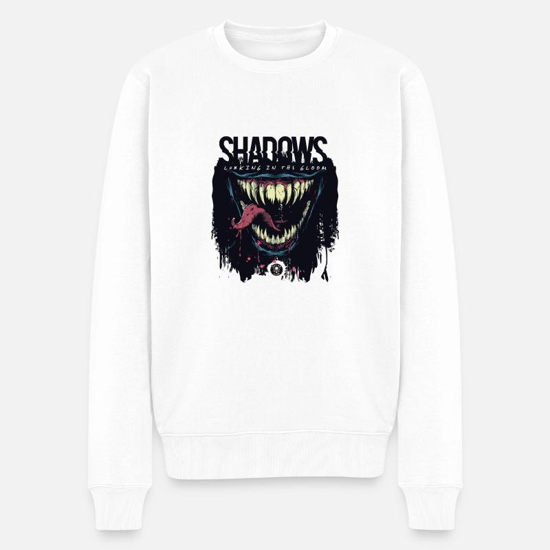 OMBRES qui se cachent dans l’obscurité ! - Pull Premium bio Homme - blanc