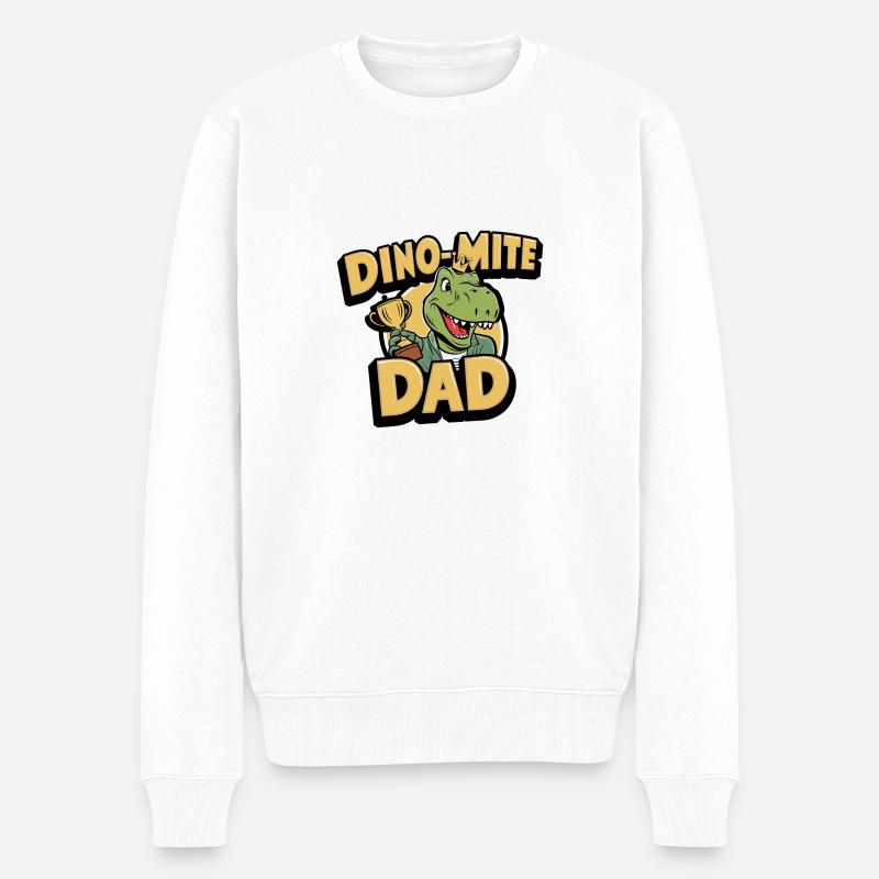 PAPA DINO-ACARIEN - Pull Premium bio Homme - blanc