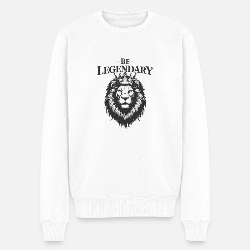 SEI LEGENDÄR - Männer Premium Bio Pullover - Weiß