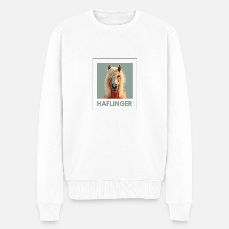 Haflinger Motif Cheval Sweet - Pull Premium bio Homme - blanc