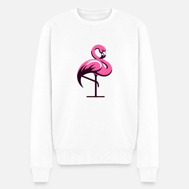 FLAMINGO - Männer Premium Bio Pullover - Weiß