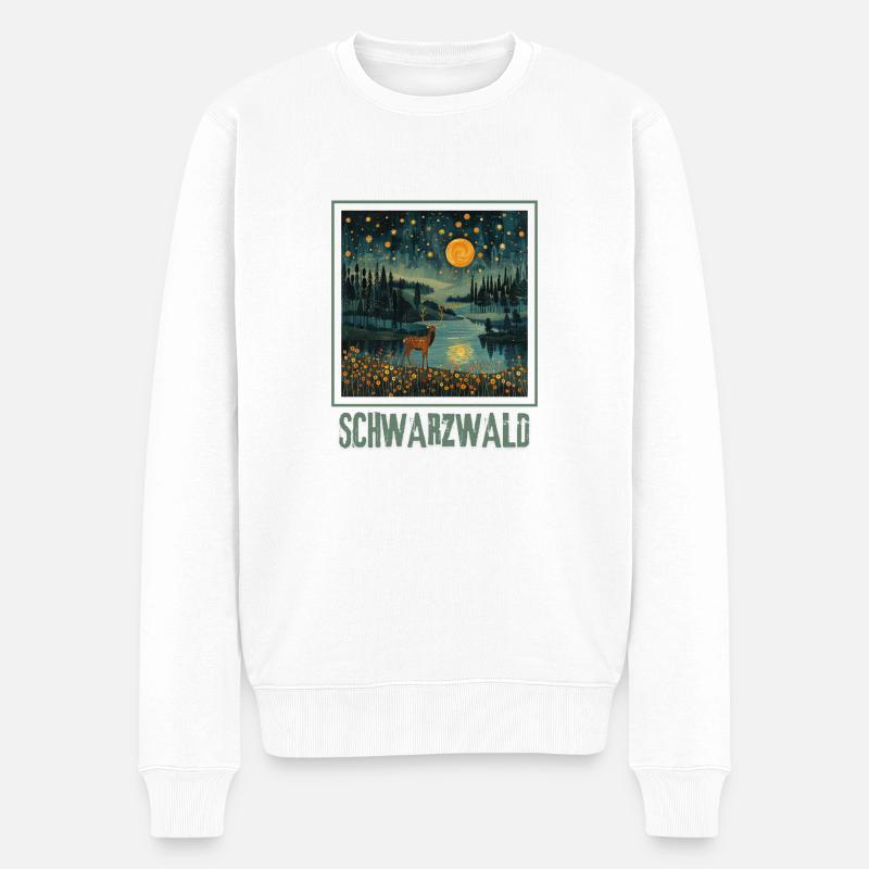 Schwarzwald Trekking Wandern - Männer Premium Bio Pullover - Weiß