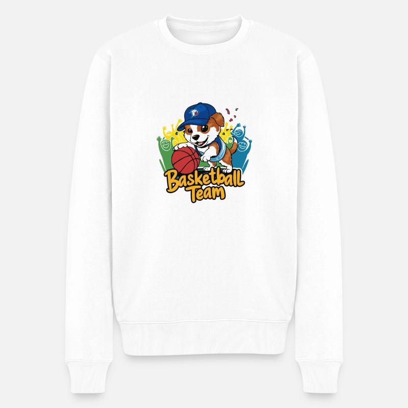 BASKETBALL. WELPE - Männer Premium Bio Pullover - Weiß
