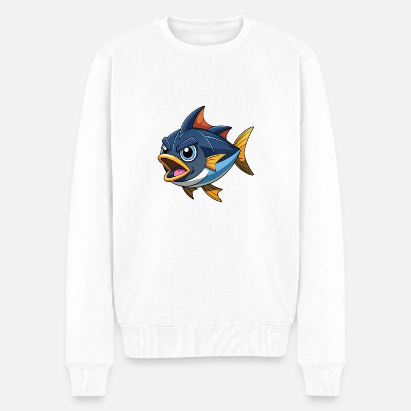 THON À NAGEOIRES NOIRES - Pull Premium bio Homme - blanc