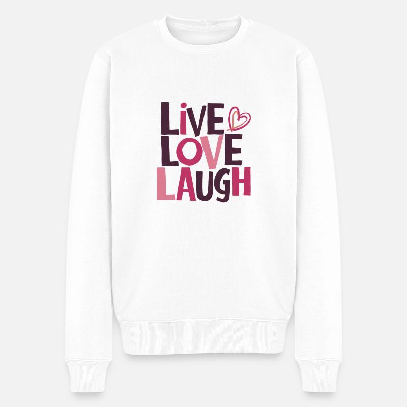 VIVRE LE RIRE DE L’AMOUR - Pull Premium bio Homme - blanc