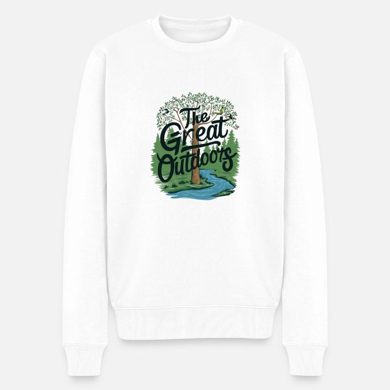 DIE FREIE NATUR - Männer Premium Bio Pullover - Weiß