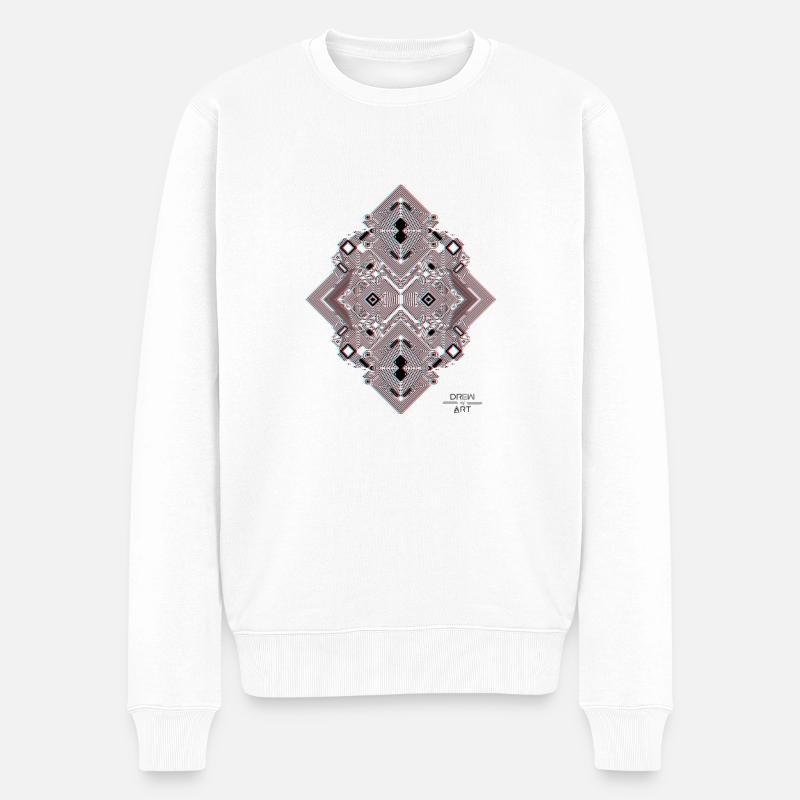 CIRCUIT IMPRIME 1 3D noir - Pull Premium bio Homme - blanc