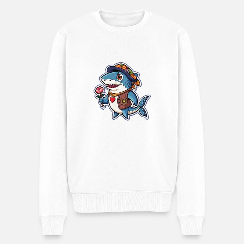HAIE - Männer Premium Bio Pullover - Weiß