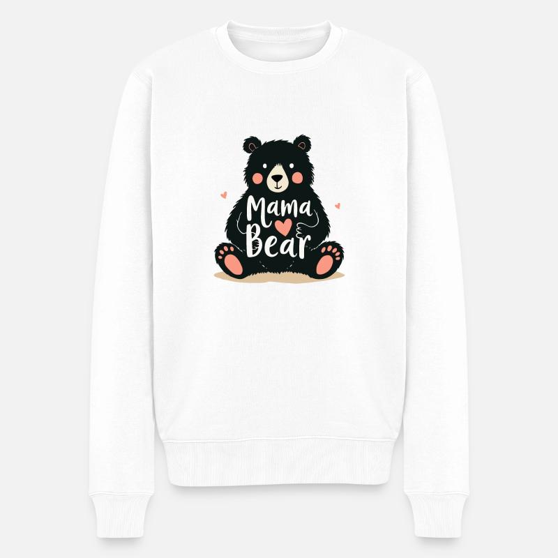 MAMA BÄR - Männer Premium Bio Pullover - Weiß