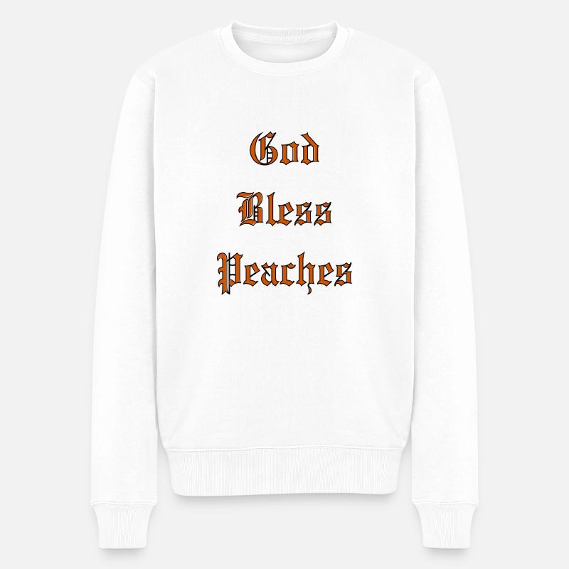 GodBlessPeaches - Männer Premium Bio Pullover - Weiß