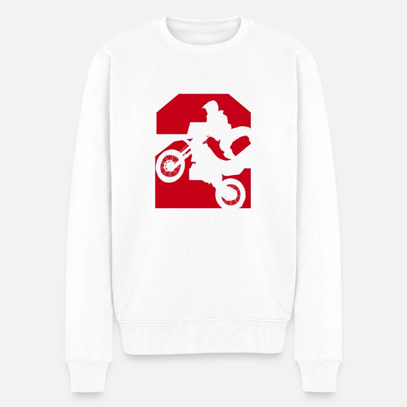 Moto 2 motard - Pull Premium bio Homme - blanc