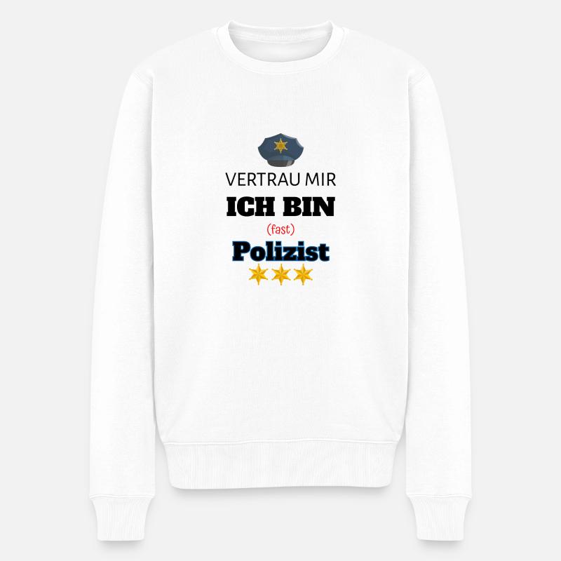 Polizei Geschenk - Männer Premium Bio Pullover - Weiß