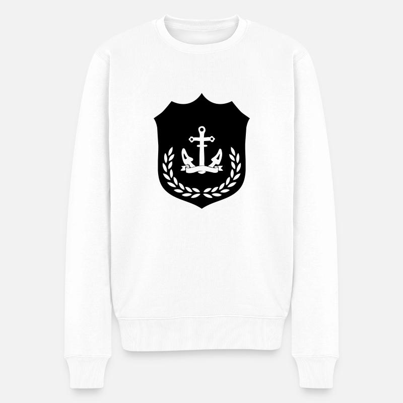 anker wappen - Männer Premium Bio Pullover - Weiß