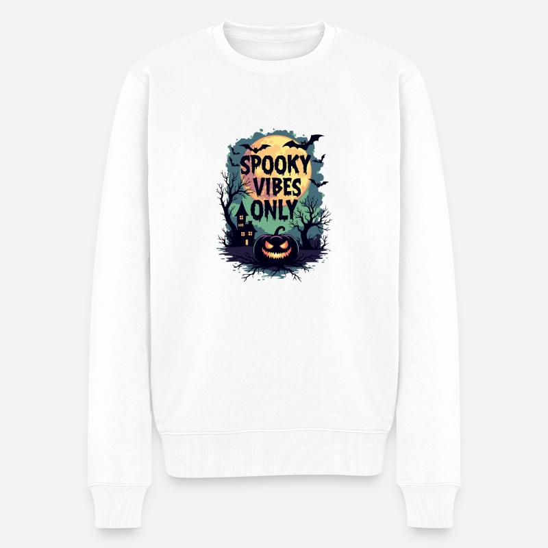 HALLOWEEN - Männer Premium Bio Pullover - Weiß