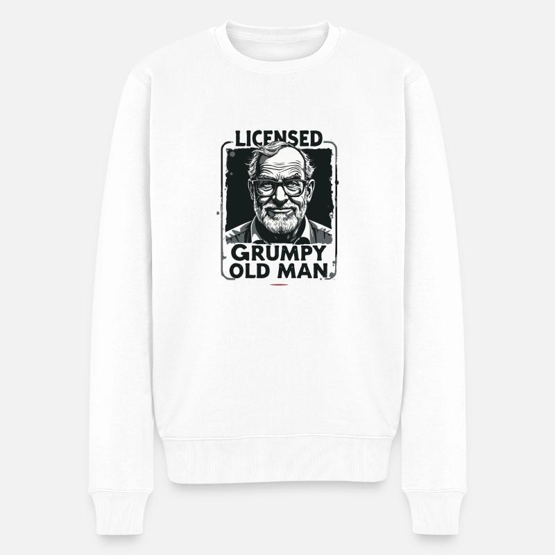 MÜRRISCHER OLDMAN - Männer Premium Bio Pullover - Weiß