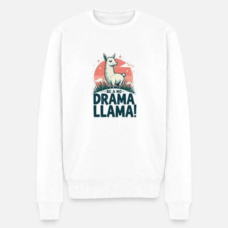 PAS DE DRAME LAMA - Pull Premium bio Homme - blanc