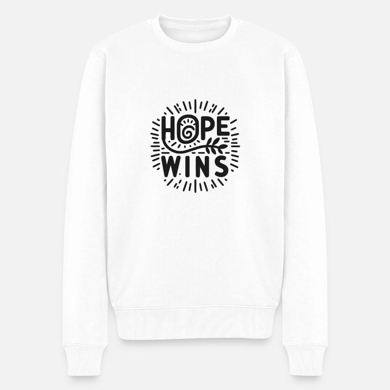 Die Hoffnung gewinnt - Männer Premium Bio Pullover - Weiß