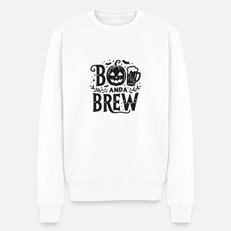 Buh und Brauen - Männer Premium Bio Pullover - Weiß
