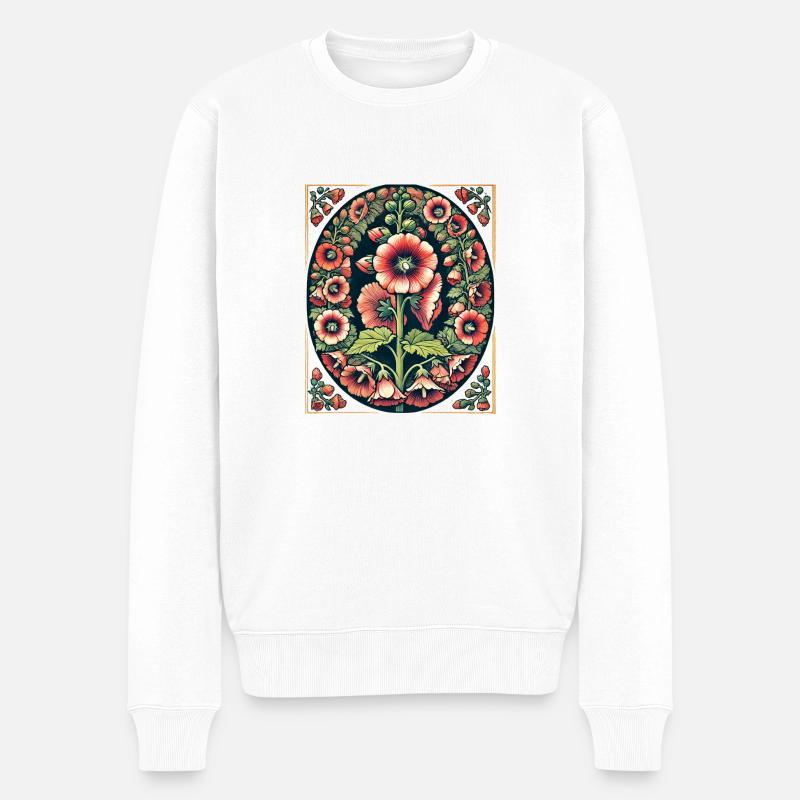 Stockrosen - Männer Premium Bio Pullover - Weiß