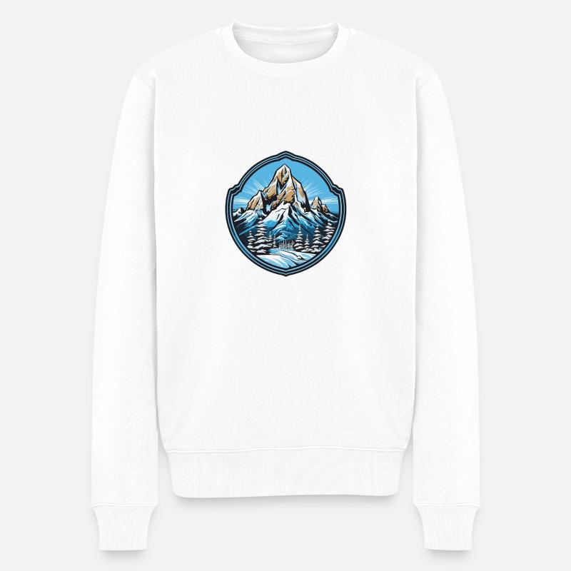 berge 8 - Männer Premium Bio Pullover - Weiß