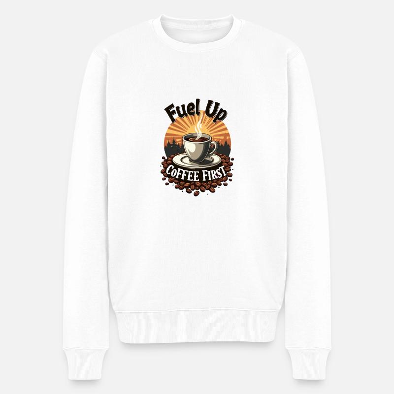 LE CAFÉ D’ABORD - Pull Premium bio Homme - blanc