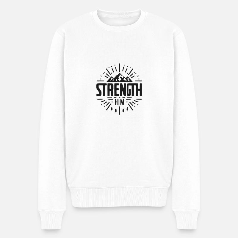 La force en lui - Pull Premium bio Homme - blanc