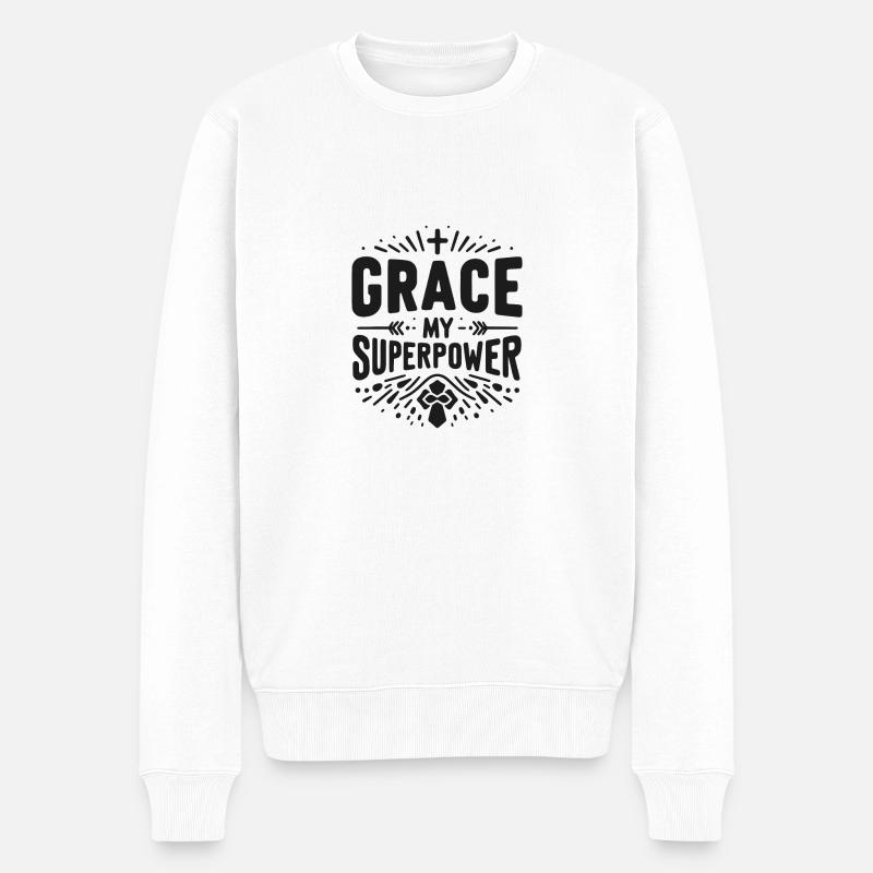 Grace mon superpouvoir - Pull Premium bio Homme - blanc
