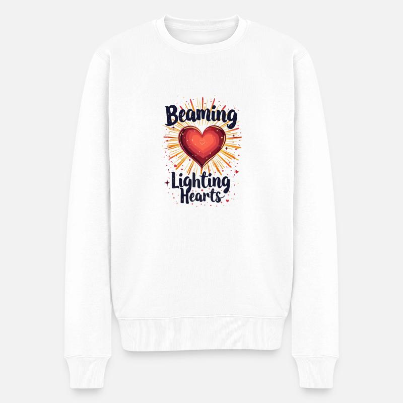 LIEBE AUSSTRAHLEN - Männer Premium Bio Pullover - Weiß