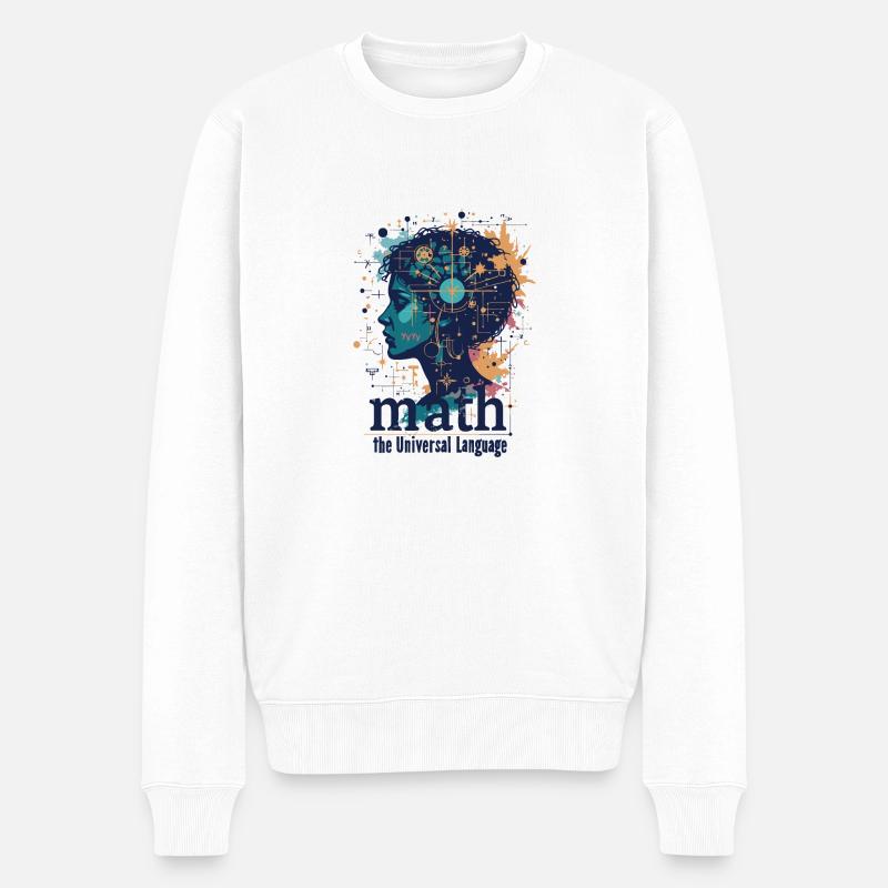 MATHÉMATIQUES - Pull Premium bio Homme - blanc