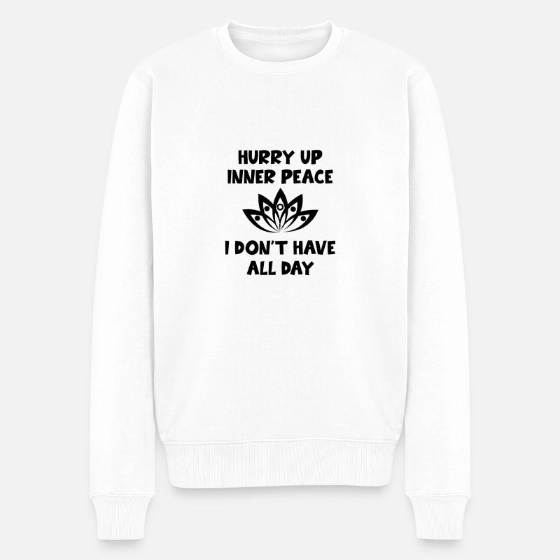 Yoga Meditation Spa - Männer Premium Bio Pullover - Weiß