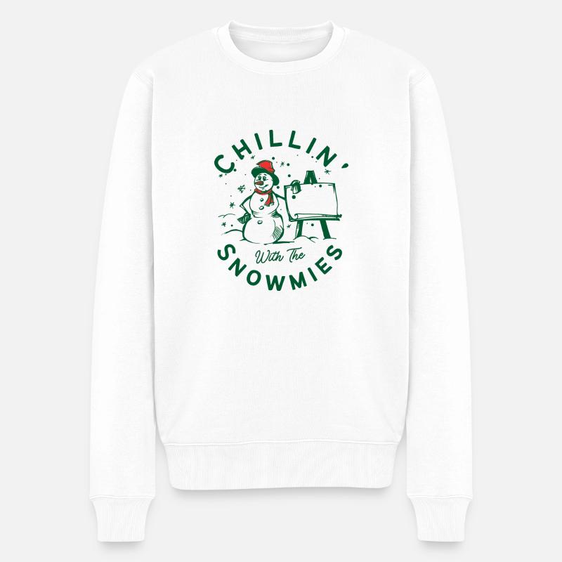 Snowmies - Männer Premium Bio Pullover - Weiß