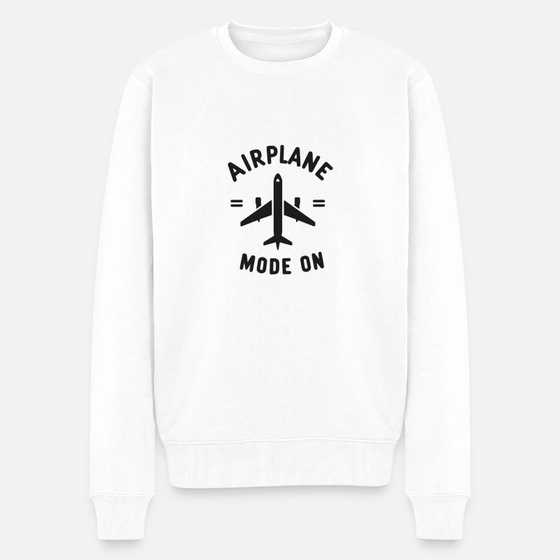 Flugzeugmodus Ein - Männer Premium Bio Pullover - Weiß