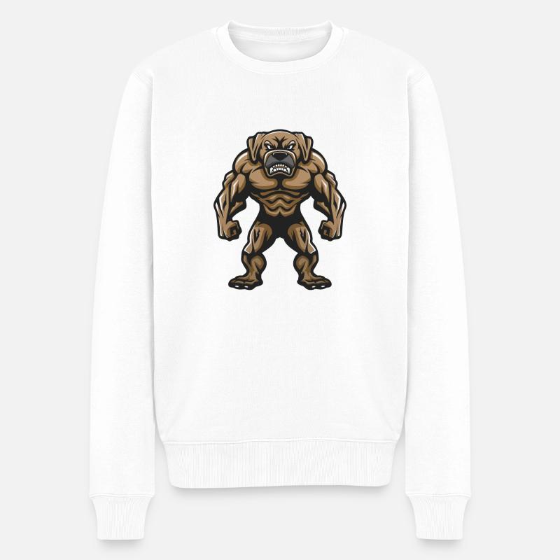 Boxer Hund Comic - Männer Premium Bio Pullover - Weiß