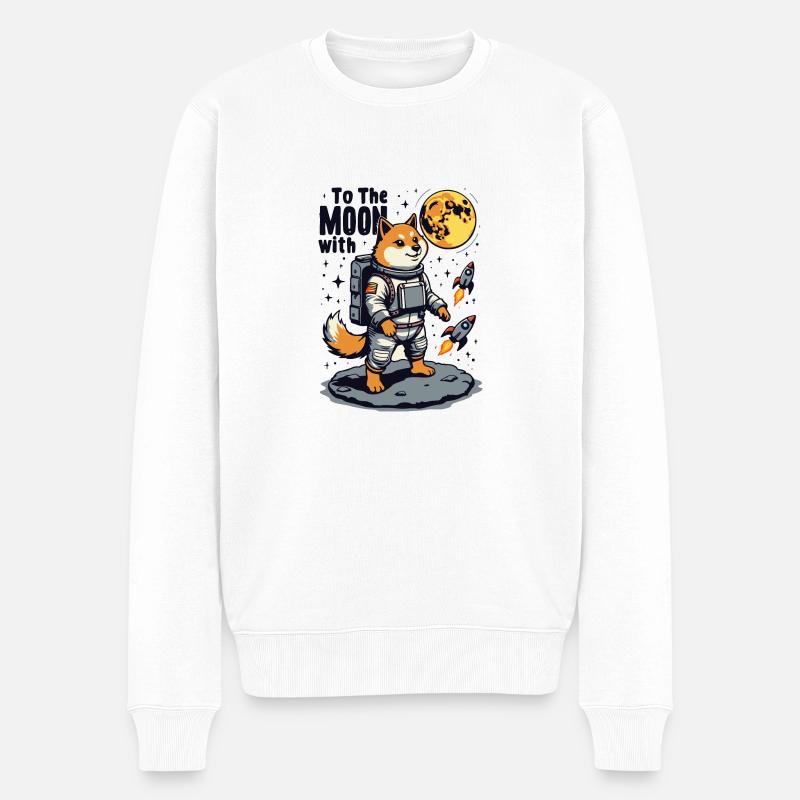 ZUM MOND - Männer Premium Bio Pullover - Weiß